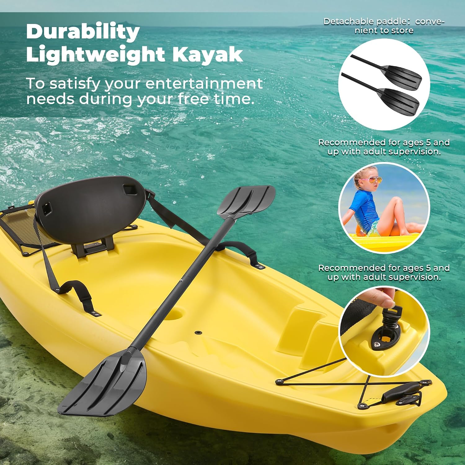 Kayak with Paddle 6.5 FT Recre - Fishing Kayak Sit In ulasan dan harga